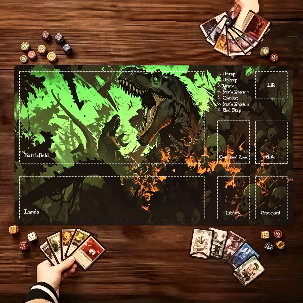 Desk Setup Trading - Dark Jungle Dinosaur Große Erweiterte Spielmatte