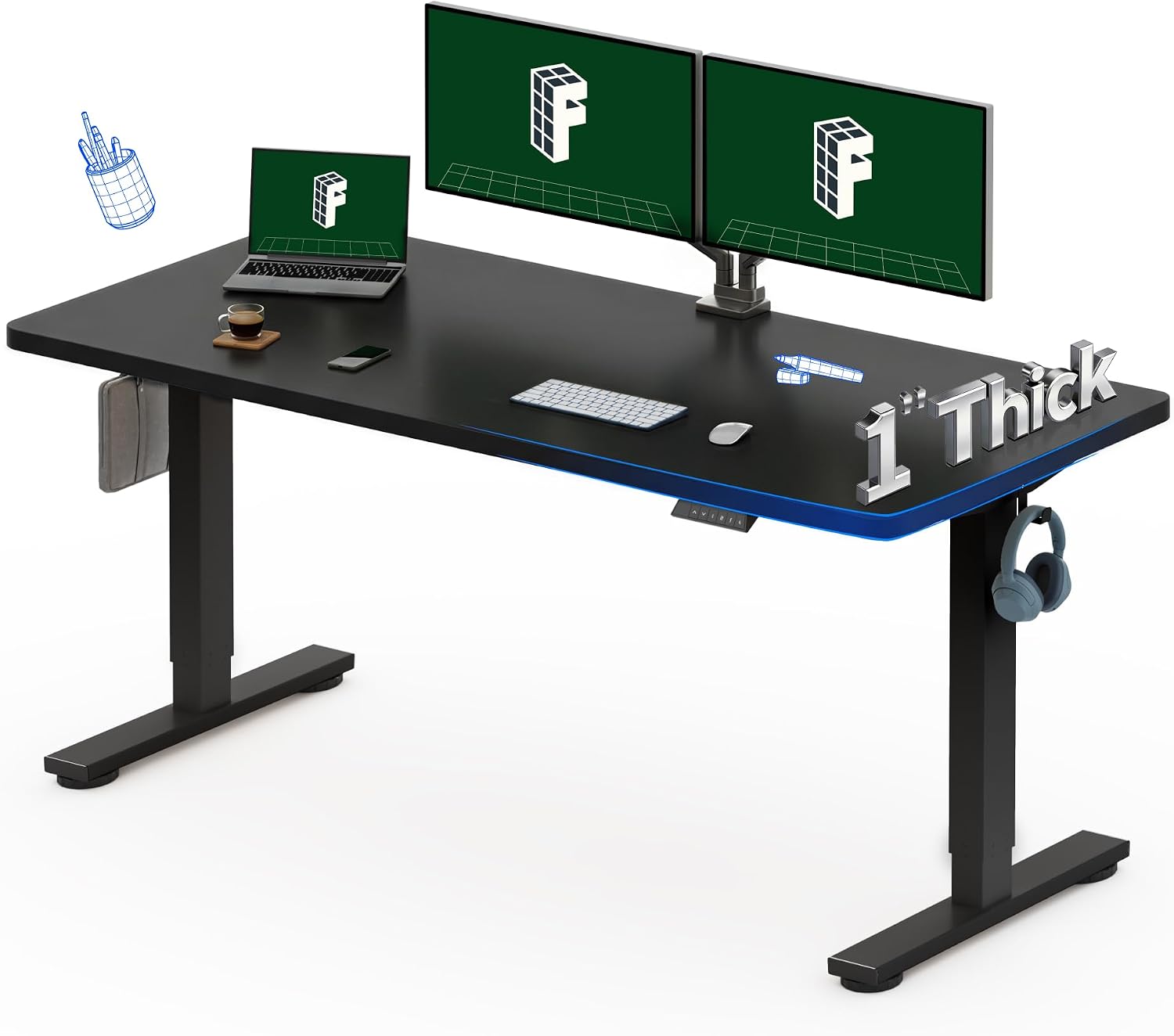 Desk Setup Ideas - Für Tesla Model 3/Y/YL 2017-2026 Carbonfaser-Lenkradtisch
