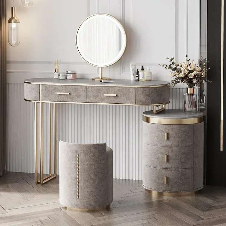 Desk Vanity Setup - Schlafzimmer-Set Europäische Möbel Luxus-Kommode Schminktisch mit