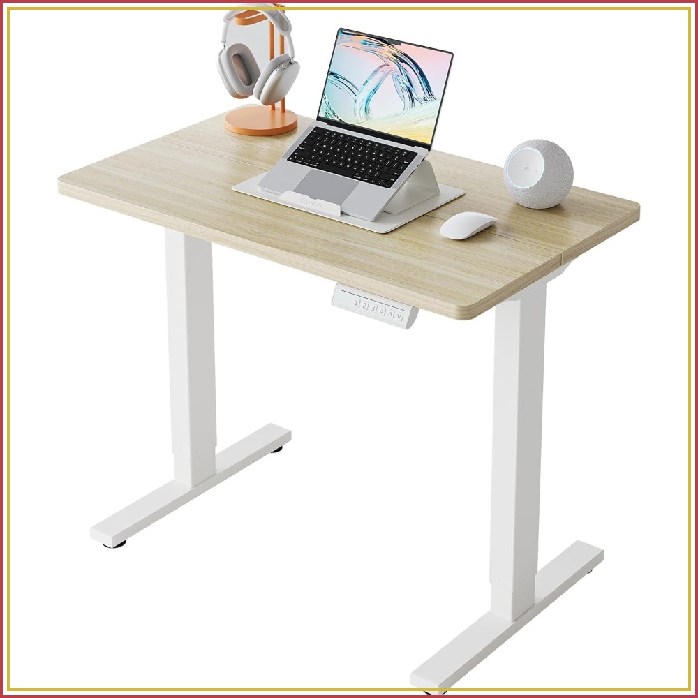 Desk Setup Small - Kleiner elektrischer Stehschreibtisch, höhenverstellbar, 4 Speichereinstellungen,