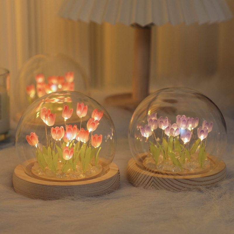 Desk Setup Lighting - Handgemachte Tulpe Nachtlicht handgemachte DIY Tasche