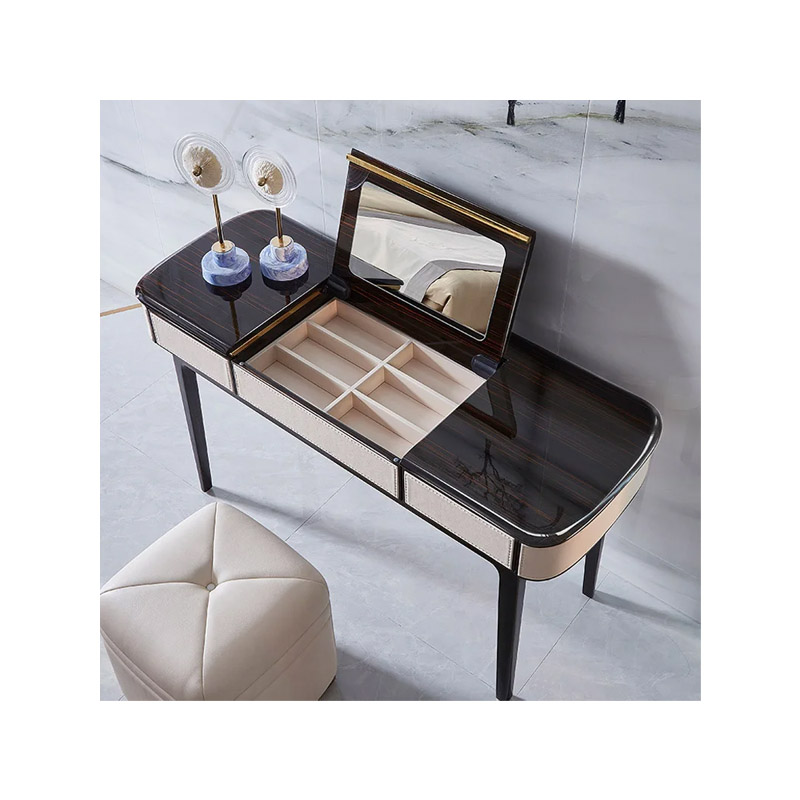 Desk Vanity Setup - Moderne Luxus-Make-up-Kommode aus massivem Holz, Schminktisch