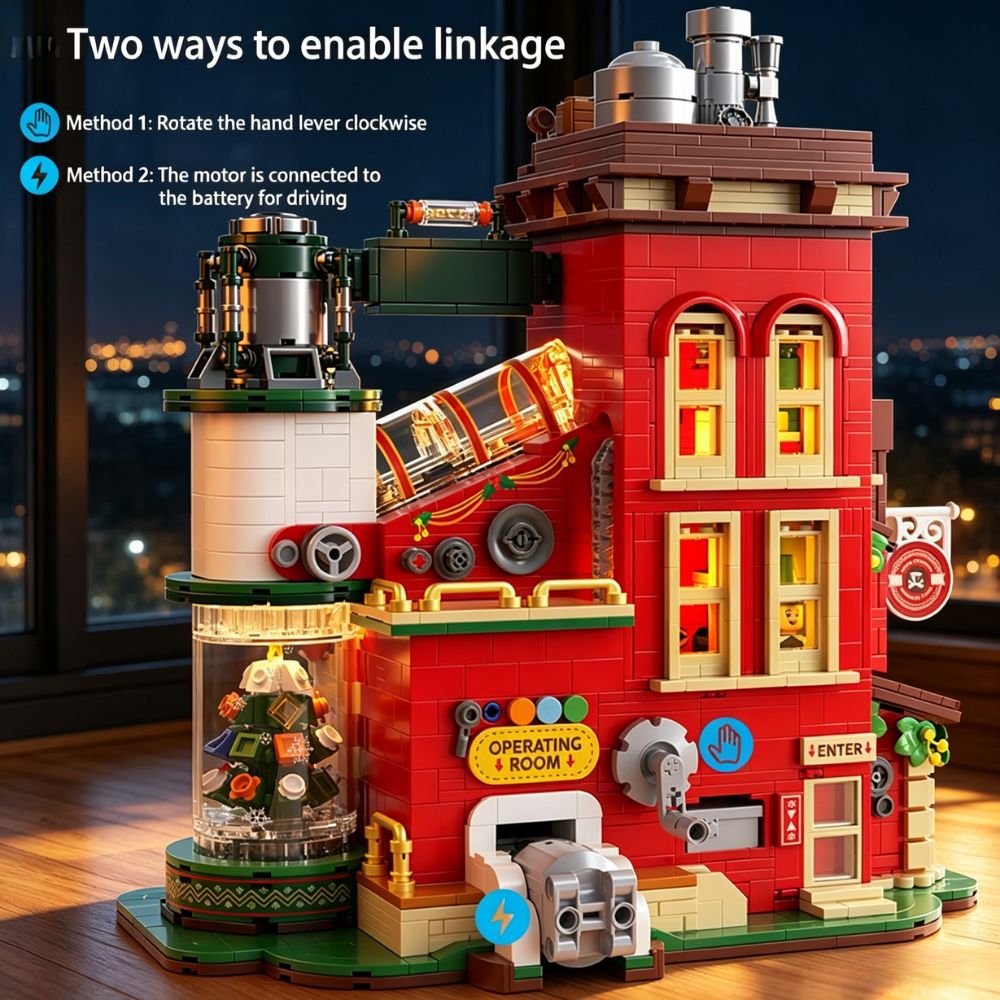 Desk Setup Enthusiast - KAVOWORLD 2775-teiliges Weihnachtsgeschenk Fabrik-Baustein-Set, Weihnachtsmann, Weihnachtsbaum,