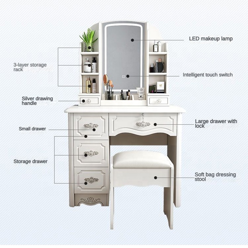 Mädchen Weiß-Rosa Moderner Hol – Desk Vanity Setup Bewertung und Preis