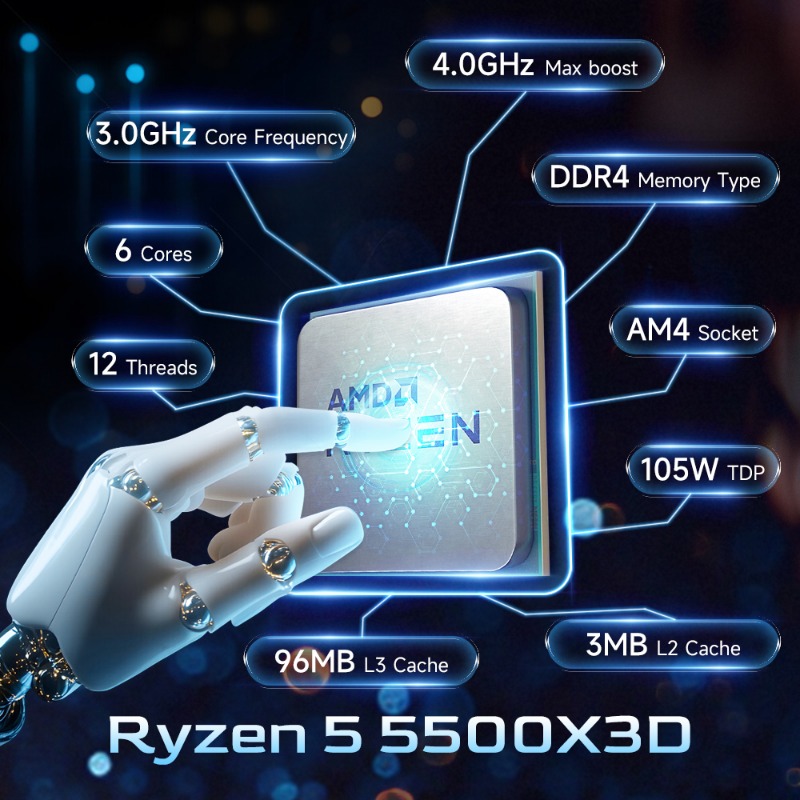 AMD Ryzen 5 5500X3D Gaming-CPU – Amd Cpu Ryzen 5 Bewertung und Preis