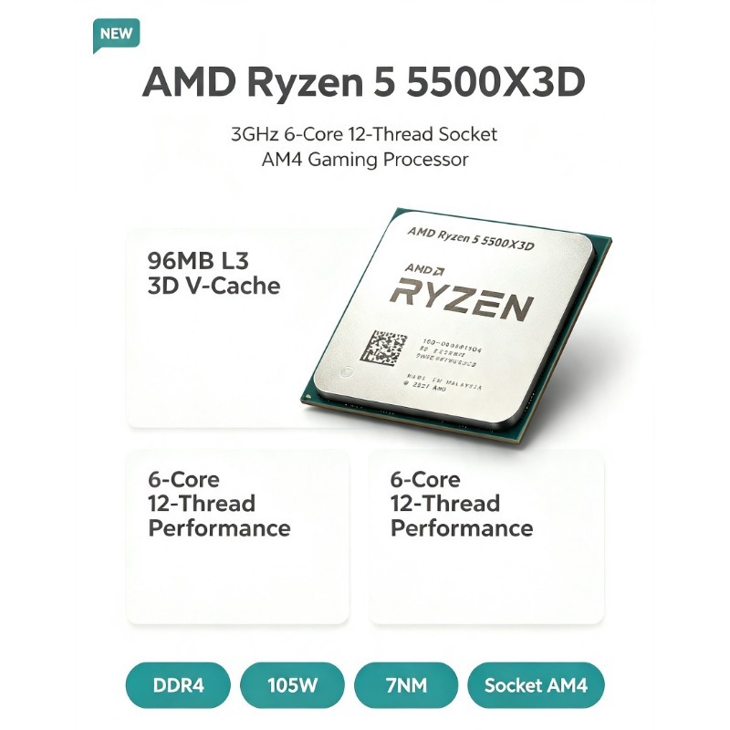AMD Ryzen 5 5500X3D Gaming-CPU – Amd Cpu Ryzen 5 Bewertung und Preis