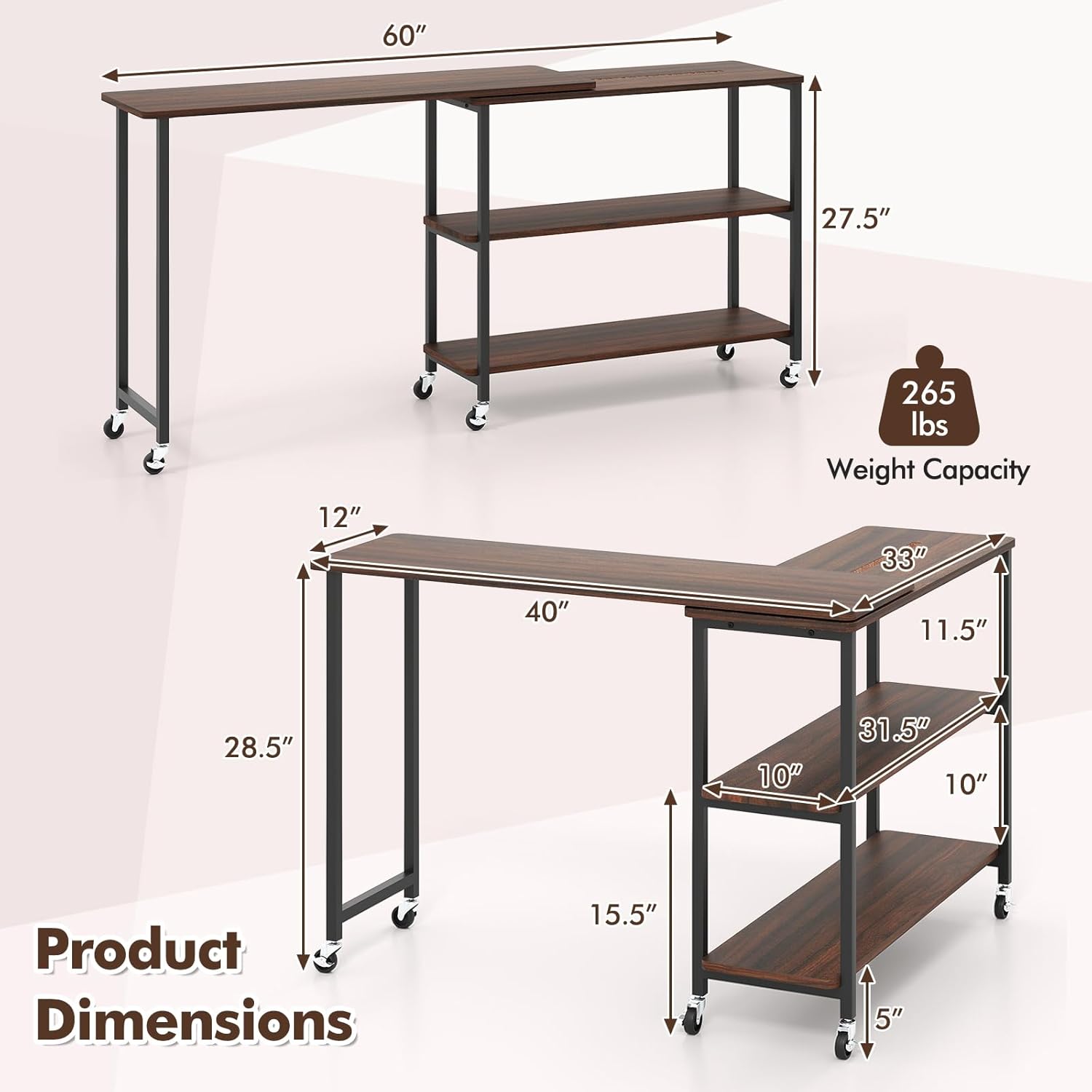 360 °   Drehbarer Beistelltisc – Desk Setup Ideas Bewertung und Preis