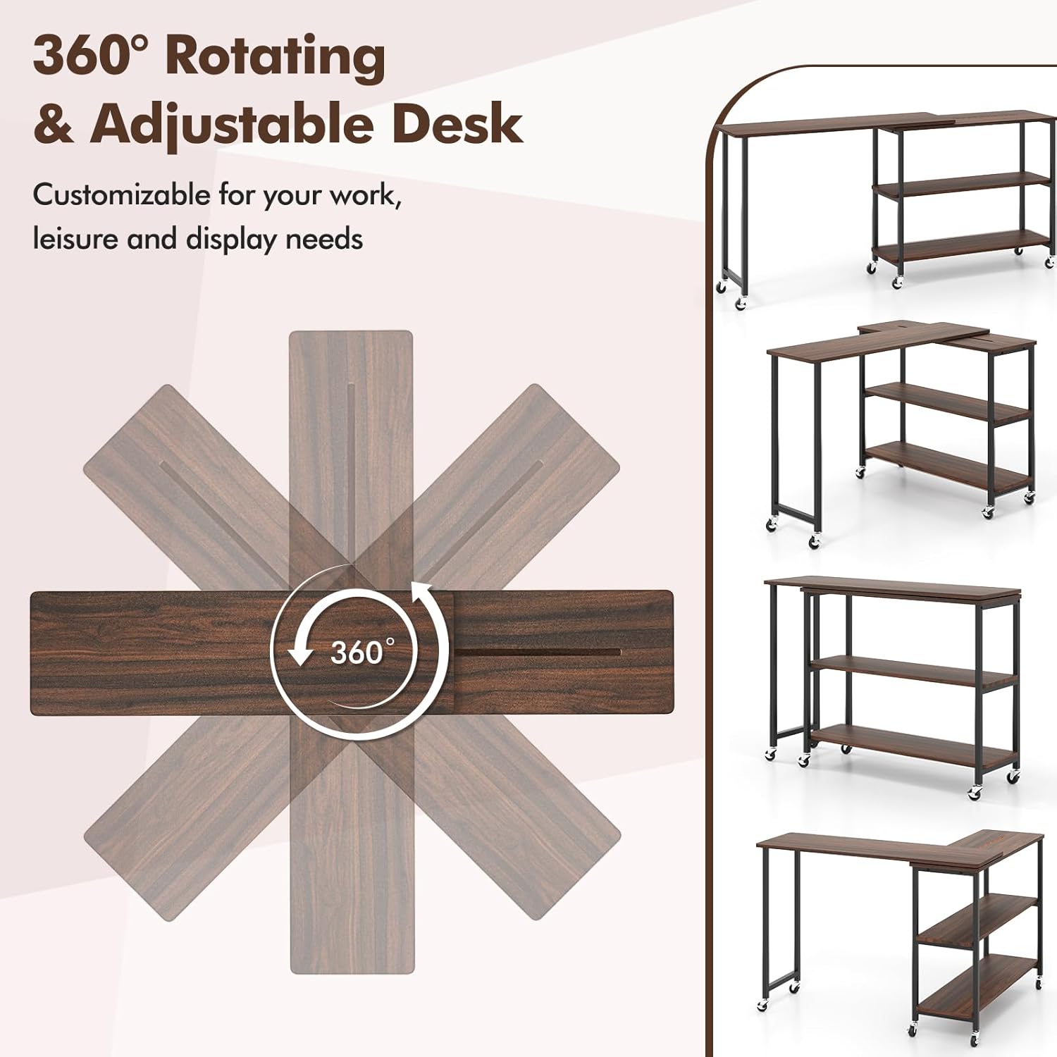 360 °   Drehbarer Beistelltisc – Desk Setup Ideas Bewertung und Preis