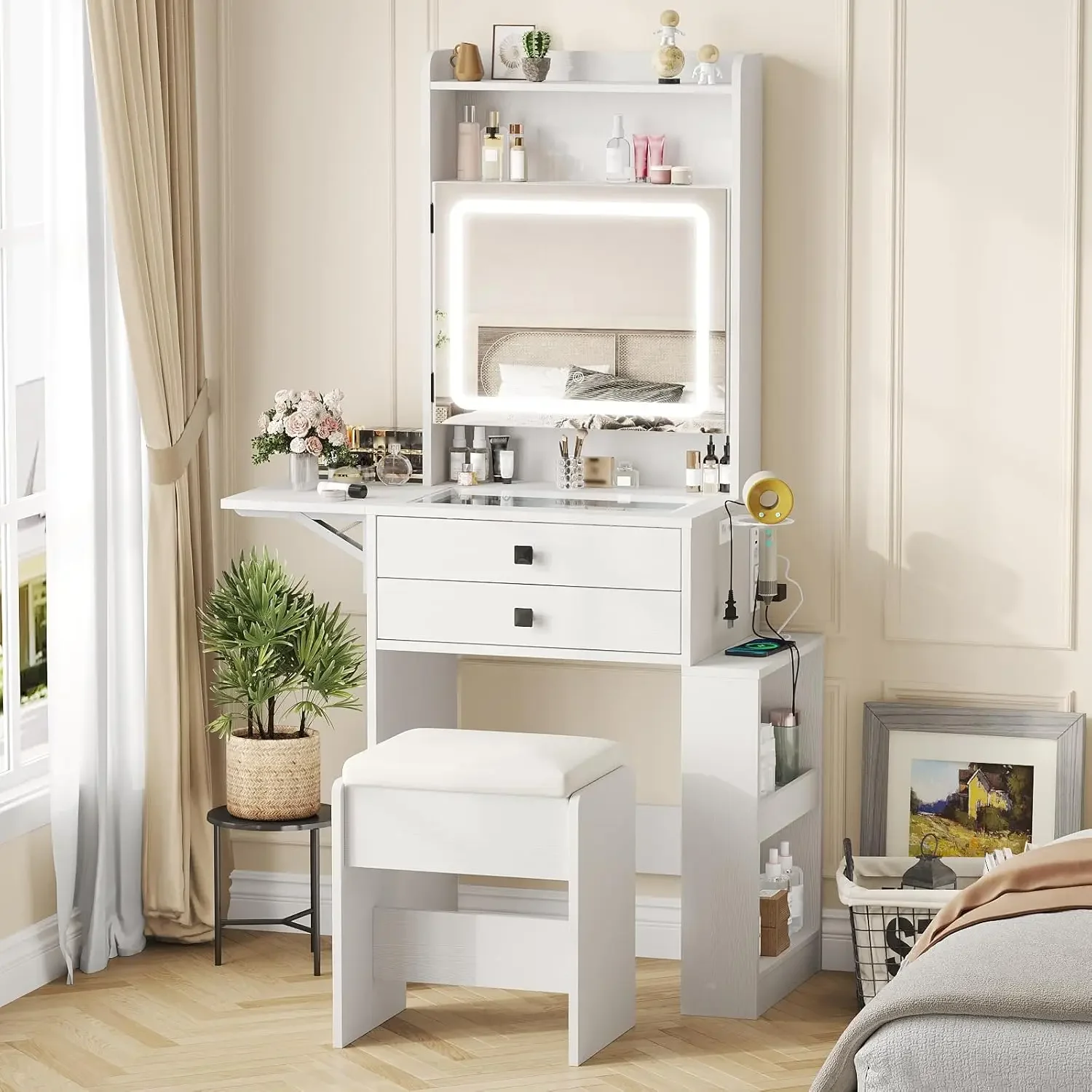 Kleiner Schminktisch mit drei  – Desk Setup Small Bewertung und Preis