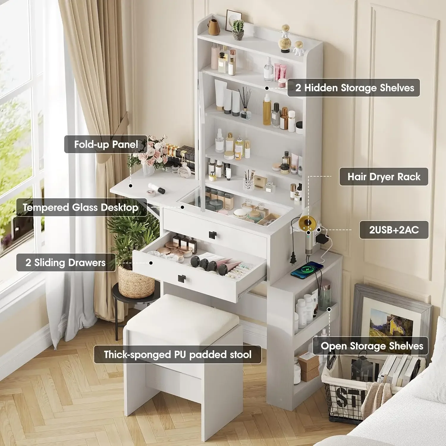 Kleiner Schminktisch mit drei  – Desk Setup Small Bewertung und Preis