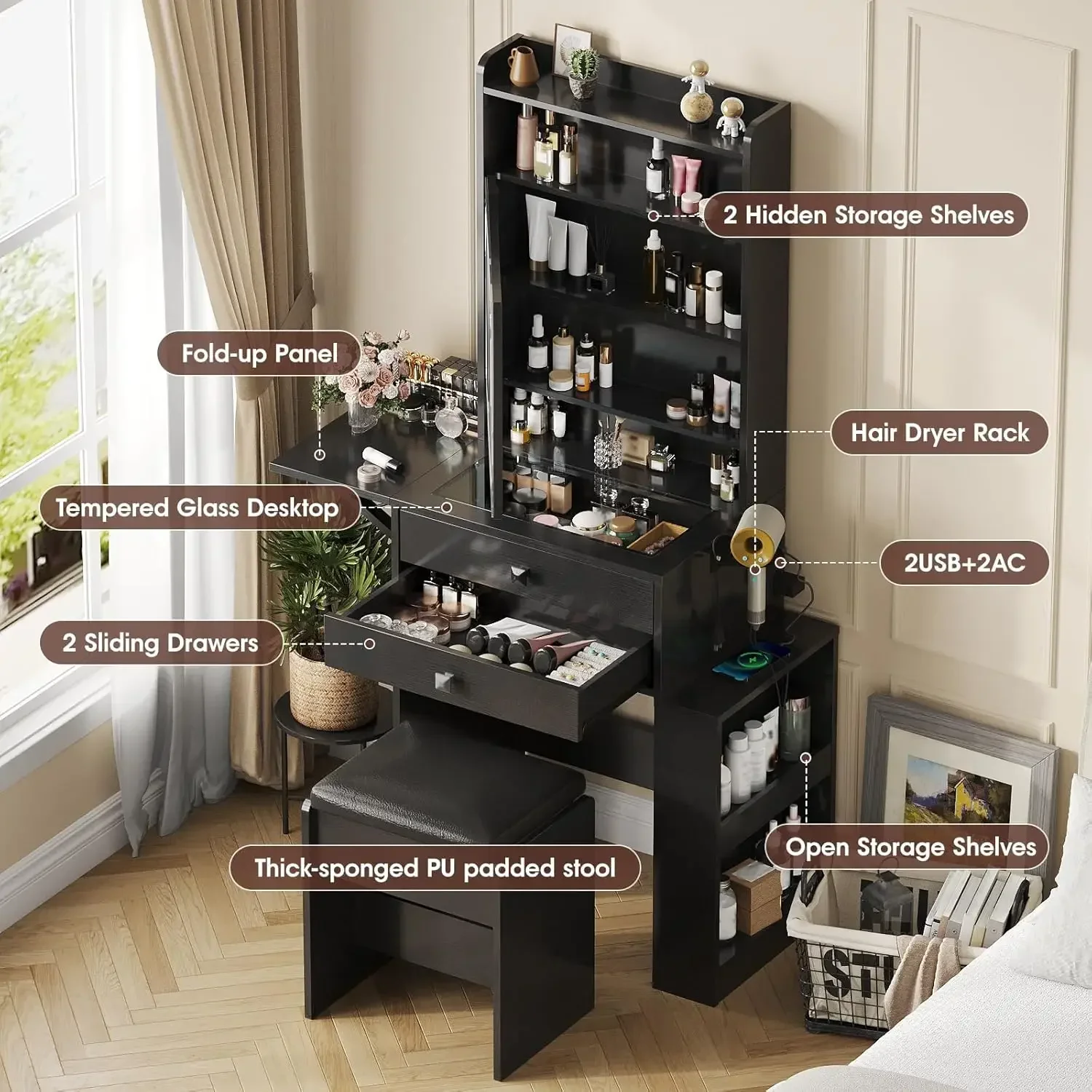 Kleiner Schminktisch, 3-fach v – Desk Setup Small Bewertung und Preis