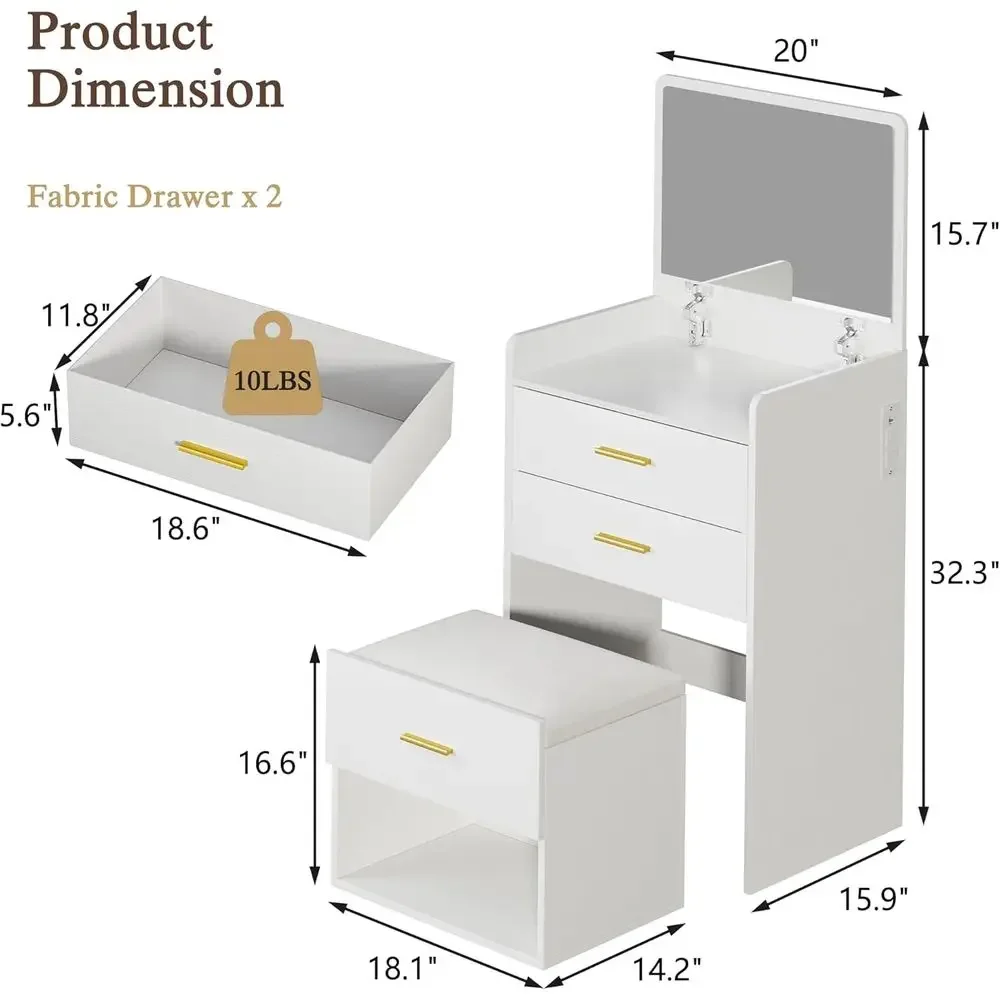 3-in-1-Schminktisch mit hochkl – Desk Vanity Setup Bewertung und Preis