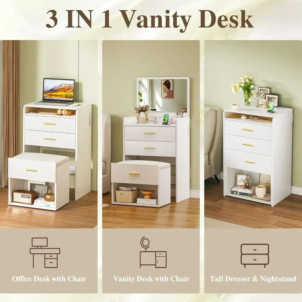 3-in-1-Schminktisch mit hochkl – Desk Vanity Setup Bewertung und Preis